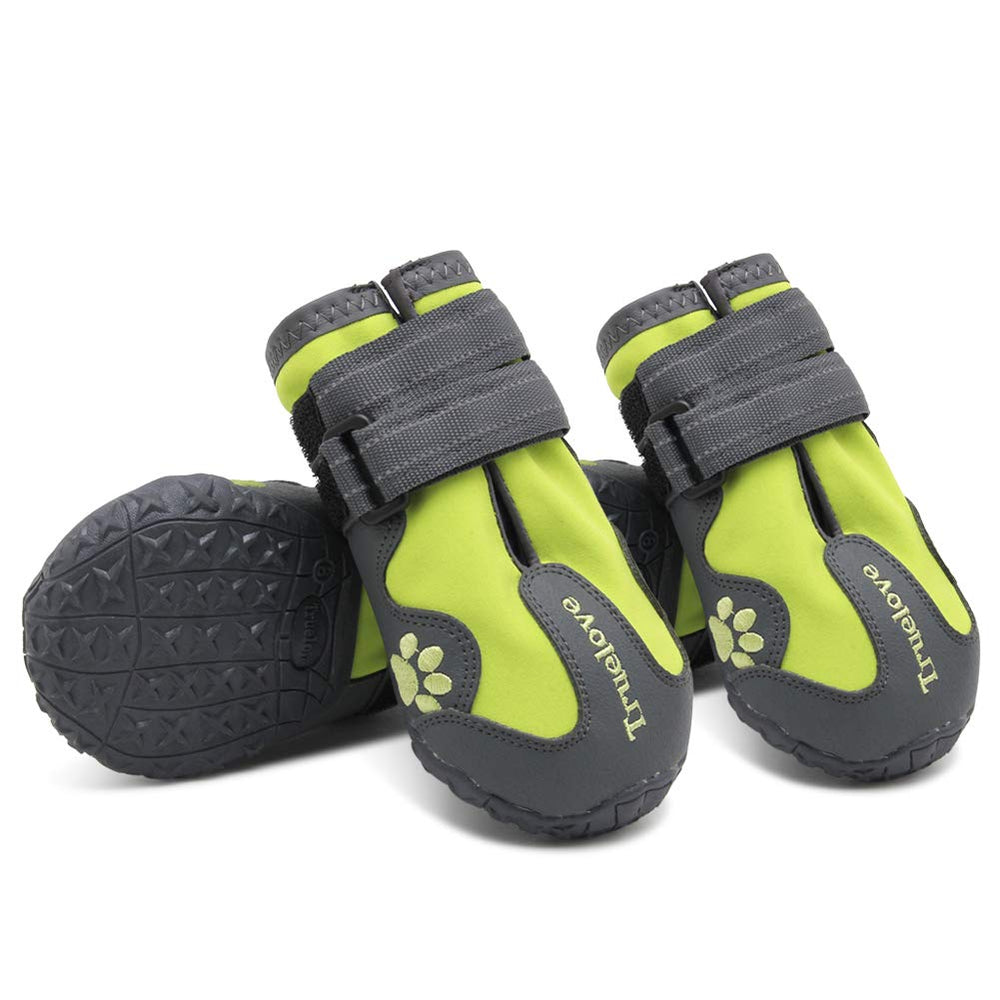 MOKCCI Truelove dog boots waterproof outer keep paws dry on wet trails.