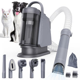 MomcozyPet FurEase vacuum captures hair during grooming for a cleaner session.