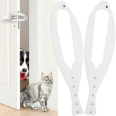 Momoga cat door latch mounted on a door for quick privacy and pet access.
