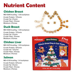 MON2SUN chicken breast freeze-dried treat close-up, high-protein bite.