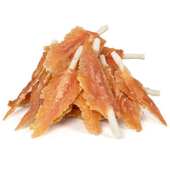 MON2SUN dog rawhide twist 4-4.5 inch chew supports dental health during play.