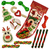 MON2SUN Christmas stocking chew for small to medium dogs with festive rawhide