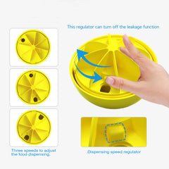 Monotre dog treat ball squeaky toy adds attention and fun during play.