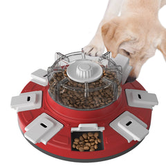 Monotre dog treat puzzle Level 2 with rotating barn for slow feeding and mental challenge.