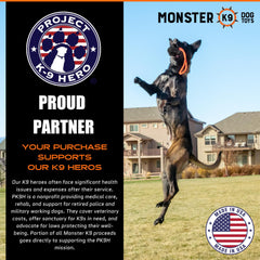 Monster K9 XL Dog Ball close-up rubber detail highlighting puncture-resistant surface