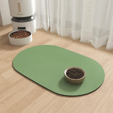 MontVoo absorbent dog food mat with quick-dry surface keeps floors clean during meals.
