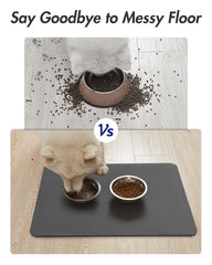 MontVoo's no-odor, durable material supports two bowls comfortably.
