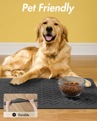 MontVoo absorbent mat quickly soaks spills reducing floor mess near bowls