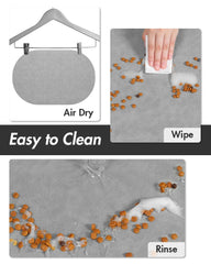 MontVoo pet mat demonstrates easy-clean surface after meals