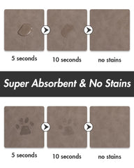 MontVoo quick-dry pet mat in action supports tidy feeding sessions.