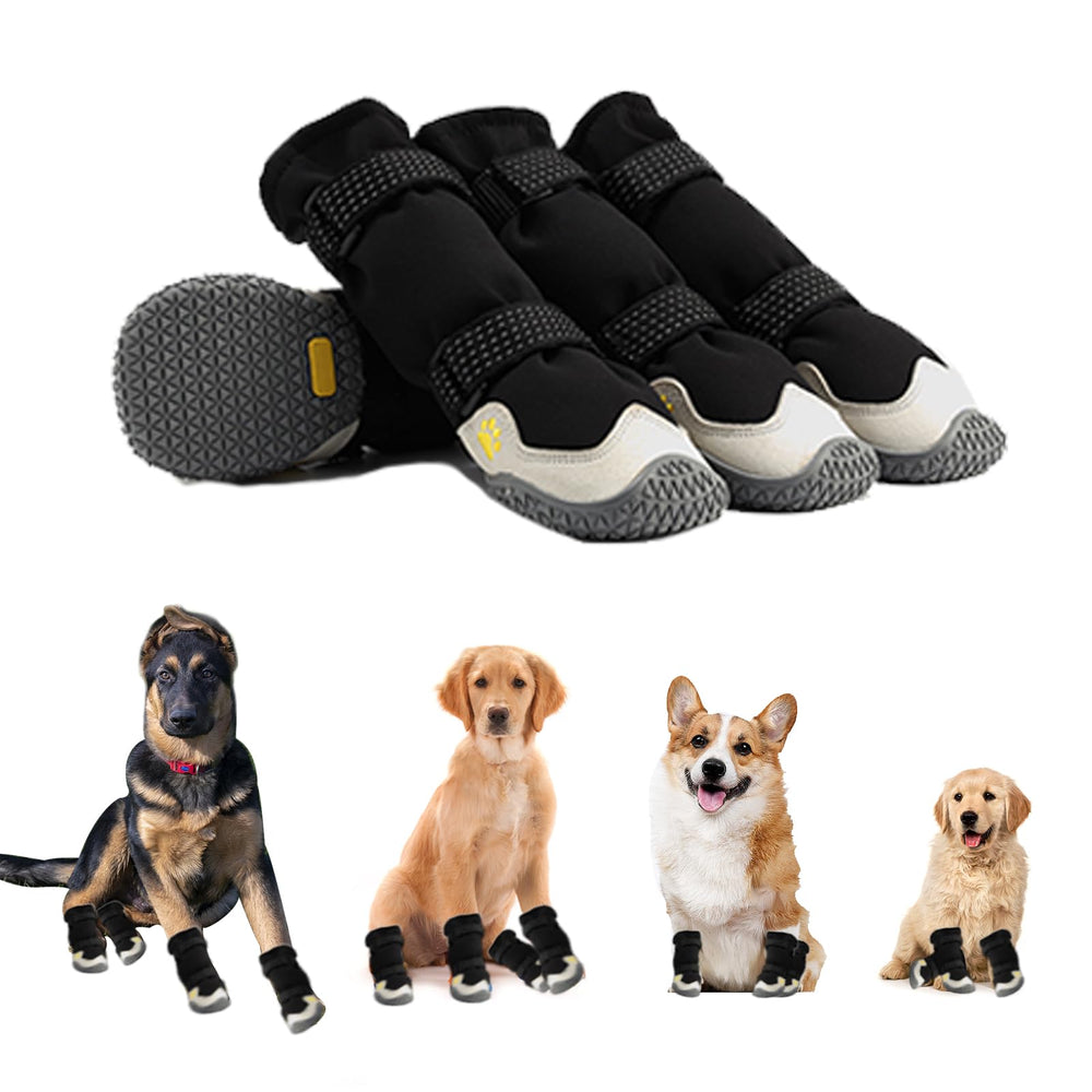 MOOB dog shoes outer-sole boosts traction on slippery outdoor surfaces.