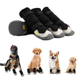 MOOB dog shoes outer-sole boosts traction on slippery outdoor surfaces.