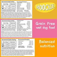 MOOCHIE soft wet dog food chicken liver pouch supports gut health with prebiotics