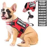 MOOGROU service dog vest harness red with secure fit for training