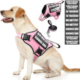 MOOGROU service dog vest pink L ready for daily training and safe handling