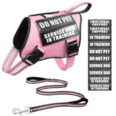 MOOGROU service dog vest pink S full set for easy training and everyday outings.