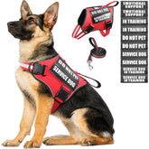 MOOGROU service dog vest red XL with chest buckles for secure fit during walks