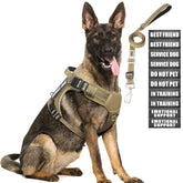 MOOGROU tactical dog harness with padded back handle for control during training