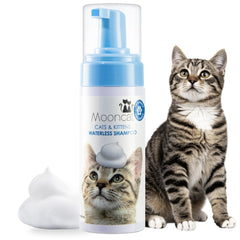 Mooncat Waterless Cat Shampoo bottle foam for quick refresh between baths