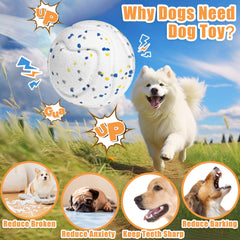 Moonorange large dog ball features V-groove design for chewing and dental exploration