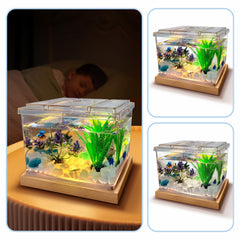 MoonOrange mini Betta tank artificial plants enhance color and visibility.