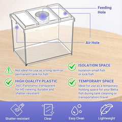 Moonorange mini betta tank feeding hole eases small-pet feeding