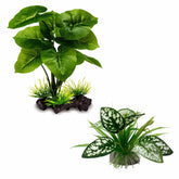 Moonorange reptile artificial plants leaves closeup showing realistic foliage for terrariums and hides