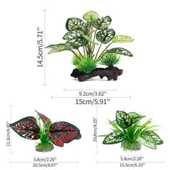 Moonorange terrarium plants assembly showing realistic foliage for natural habitat.