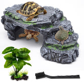 MoonOrange Turtle Basking Platform Kit large black – sturdy resin for safe basking.
