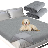 Moonsea dog bed cover on sofa provides anti-spill protection.