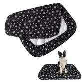 Moonsea waterproof dog bed cover on bed showing secure fit for 29x41