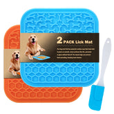 MooonGem Lick Mat with suction cups sticks securely to smooth surfaces for mess-free feeding.