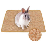 Mooydee rabbit scratching pad front view shows natural sisal surface for instinctual scratching and chew relief