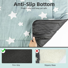 Mora Pets blue travel-use bed mat is ideal for carriers and cages.