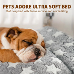 Mora Pets crate pad reversible fleece side helps match home decor.