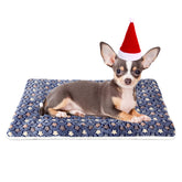 Mora Pets dog bed crate pad 21x12 in dark blue fits crates for travel.