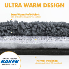 Mora Pets Self-Warming Bed thermal cover closeup highlights carbon-infused warmth technology.