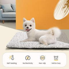 Mora Pets outdoor-friendly bed placed on porch for chilly weather rests.