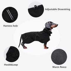 Morezi dachshund capa cuello alto con cordón: protege contra el viento frío