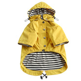 Morezi dog raincoat zip-up yellow hood for easy dressing and weather protection.