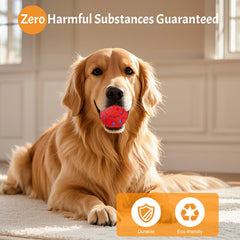 morhandisn dog ball E-TPU material closeup highlights durability for chewers.