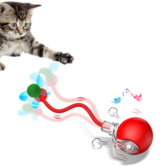 Morhandisn Speedy Tail 2.0 ball red in motion for indoor cats with engaging play