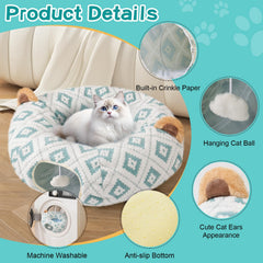 Morikey cat donut tunnel interactive ball 04 stimulates play and curiosity.