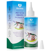Morikey Pet Eye Drops bottle with dropper for precise, gentle daily eye care.