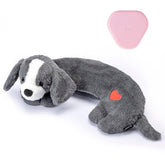 Moropaky heartbeat puppy toy closeup shows soft plush for calming cuddles