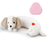 Moropaky Heartbeat Puppy Toy closeup showcases soft plush and comforting heartbeat for anxiety relief.