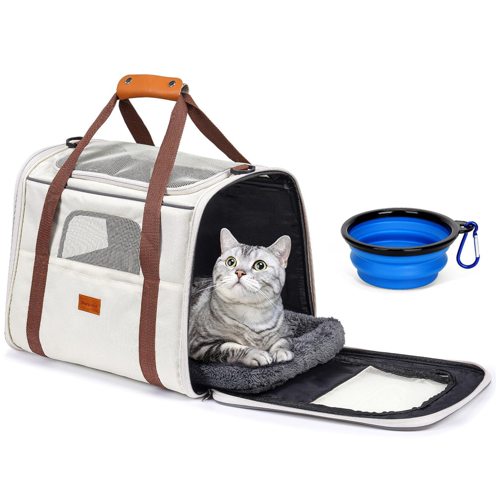 Morpilot soft-sided cat carrier spacious interior for easy movement during travel