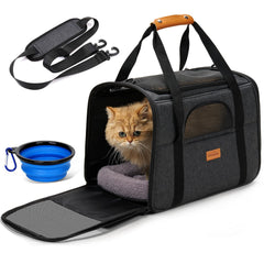 Morpilot pet travel carrier bag front view shows spacious interior for comfort