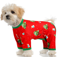MORVIGIVE dog Christmas pajamas red-top offer cozy warmth for small dogs