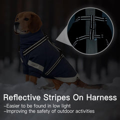 MORVIGIVE coat features reflective strips for better visibility at night.